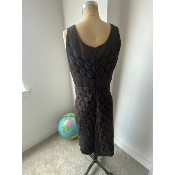 Badgley Mischka Brown Metallic Textured Dress - Size 2 - Picture 5 of 9